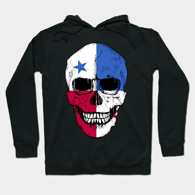 Panama Flag Skull Panamanian Flag Human Skull Hoodie by BramCrye